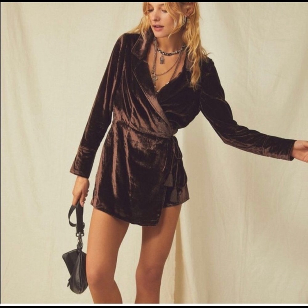Free People Crushed Velvet romper